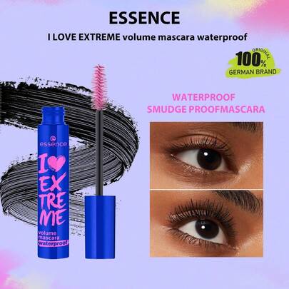 Essence I LOVE EXTREME 睫毛膏 - 防水、丰盈纤维、轻盈不结块、防晕染、极致丰盈、纤长卷翘、根根分明，12毫升/0.4液盎司
