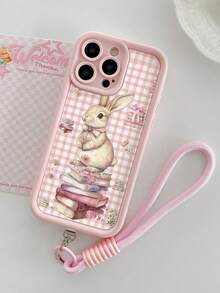 Easter Bunny Pink Plaid Floral Painted Textured Shockproof Phone Case Compatible With IPhone 14, 14 Pro, 14 Pro Max, 13, 13 Pro, 13 Pro Max, 11, 11 Pro Max, 12, 12 Pro, 12 Pro Max, XR, XS, 15, 15 Pro, 15 Pro Max, 16, 16 Pro, 16 Pro Max, 17, 17 Pro, 17 Air, 17 Pro Max, Galaxy S24, A04, A12, A13, A14, A23, A24, A32, A33, A51, A52, A53, A54, A72, S20 FE, 9, 9A - Multicolor - View 3