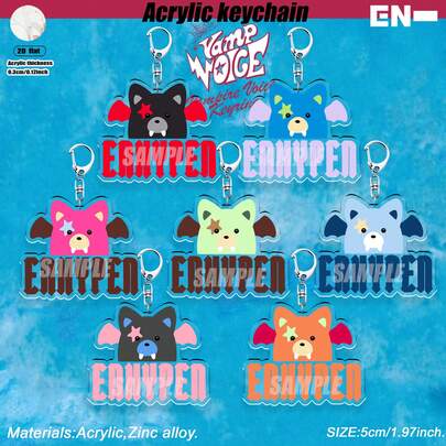 EN, K-Pop Style,JUNGWON,HEESEUNG,JAY,JAKE,SUNGHOON,SUNOO,NIKI,Acrylic Keychain Pendant, Personalized Car/Card/Bag Charm Accessory, Suitable For Men/Women, Christmas, Halloween, Holiday Gift.