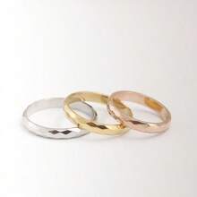 1枚不锈钢玫瑰金/银色/金色戒指，材质经典永恒，简约风格，适合日常佩戴。 - 戒指 - 查看 4