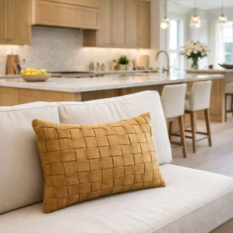 Macrame Baguette Cushion Cover Boho Rustic Nordic 100% Cotton 30CM X 60CM - Marrón Chocolate - Ver 1