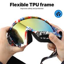 Gafas de Motocicleta Todoterreno Premium con Lente Antivaho de Doble Capa, Almohadilla de Nariz Desmontable - A Prueba de Viento y Golpes para Ciclismo, Esquí y Motocross, Alta Calidad, Protección - B - Ver 2