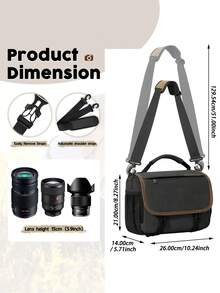 NEWHEY Professional DSLR/Mirrorless Camera Crossbody Bag, Small Camera Bag With Customizable Dividers, Tripod Holder And Rain Cover, Suitable For Photographers Travel Use - Multicolor - View 6