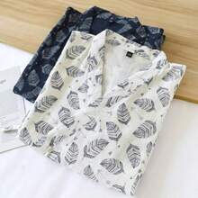 Kimono japonés Yukata - Albornoz de algodón para hombre - Multicolor-03 - Ver 4