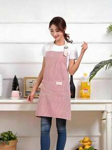 1/2 Pcs Apron, Suitable For Restaurant, Cafe, Home Kitchen, Universal Waterproof Apron - Home And Commercial Kitchen Supplies, Fashionable And Practical - Red and Blue - View 2