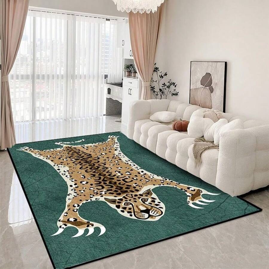 Black Leopard Runner Rug Washable Cheetah Print Area Rugs For Kitchen Hallway Porch Balcone Luandry Room Bedroom Non-Slip Animal Skin Carpet , Modern Abstract Art Carpet 84*60inch/31*20inch,Perfect Choice For Gift ,Stylish And High-Quality Rugs, Perfect For  Decorations And GiftsHome Decor, The Best Choice For Gothic-Style Birthday Gifts - 後 G# - 查看 1