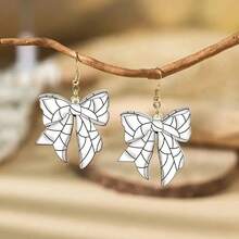 Sports Inspired Football Themed Bow Acrylic Earrings Women Fashion  Accessories Creative Design Earring For Girls Gift - C - 查看 10