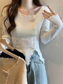 Women Knit Tops - White - View 6