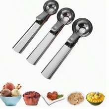 4-Piece Stainless Steel Ice Cream & Fruit Scoop Set, Durable Melon Baller, Suitable For Watermelon, Cantaloupe, Papaya, Honeydew - Fruit Ball Maker, Platter Prep, Modern Kitchen Tool, Ice Cream Scoop, Baking Tool, Dessert Maker, Dual Use Home & Commercial Ice Cream Spoon, (4 Seasons Applicable), Kitchen Utensils, Serving Tool, Party Host, Dessert Lover - Silver - View 13