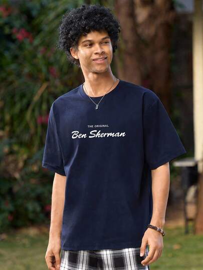 Open Phase 男士“The Original ”T 恤，海军蓝短袖，圆领，休闲夏季 T 恤，可机洗，舒适的户外休闲装，可机洗衬衫