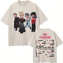 5SOS T-Shirt Graphic Print Washed Cotton Tees Unisex - 1 - 查看 3