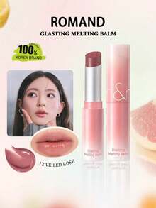Rom&nd Romand GLASTING 融化唇膏 12 迷雾玫瑰色，滋润不粘腻，光泽亮丽，自然色泽，适合淡妆，超亮泽保湿唇彩，韩国化妆品，3.5克/0.15盎司 - 12 VEILED ROSE - 查看 2