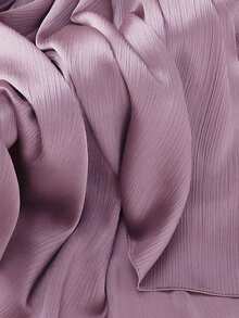 1pc Pleated Satin Headscarf, Women Scarf Accessory - Dusty Purple - View 4