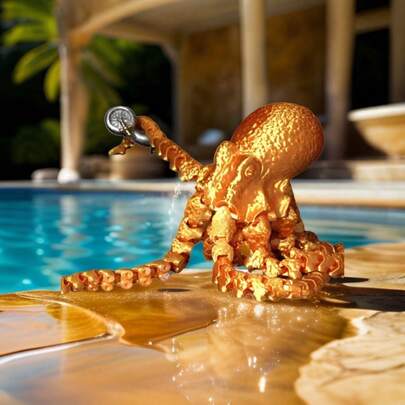 1pc 2026 3D Printed Luminous Octopus Movable Joint Figurine Toy, Craft, Ideal Gift For Boys, Girls, Friends, Family, Birthday, Party