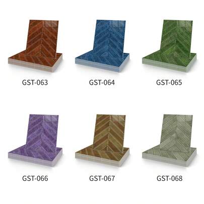 10pcs 2D Flat Self-Adhesive Wall Stickers, Removable, Easy To Apply, Vintage Herringbone Pattern In Multiple Colors, Suitable For Kitchen Backsplash, Living Room, Bathroom, Bedroom And Other Home Decor Renovation, 17x23cm