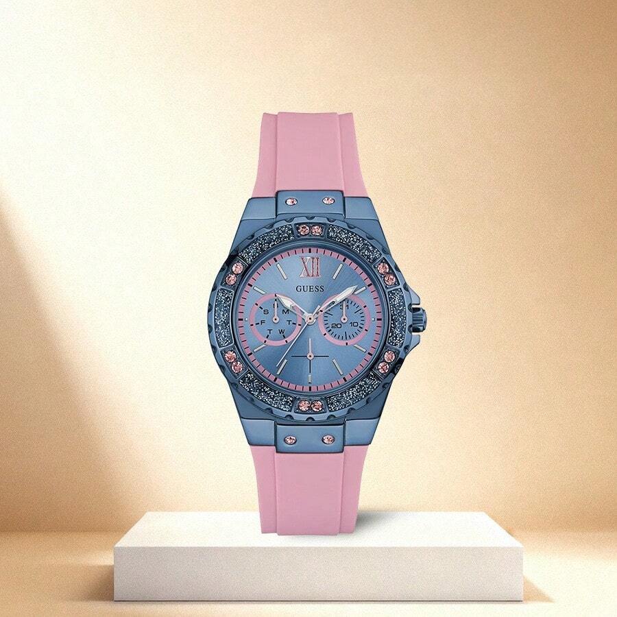 Guess Limelight Crystal Pink Ladies Watch - Pink - View 1
