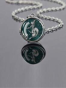 1件化石风格十二生肖主题玻璃凸面吊坠项链，搭配可调节链条，时尚又充满青春气息的配饰。 - 銀色 - 查看 19