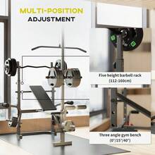 Adjustable Weight Bench With Bench Press Rack, Preacher Curl Bench, Leg Extension And Lat Pull Down Machine, Incline Or Flat Workout Bench, Multi Gym Machine, Strength Training Equipment, Home Workout Setup - Black - View 5