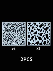 2件/1件 性感镂空豹纹模板 创意个性化面部化妆工具 适用于狂欢节、音乐节、角色扮演 豹纹妆容 - 彩色 - 查看 11