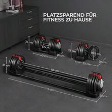 Adjustable Dumbbells 24kg Weight Levels Adjustable Dumbbell Set With 3/ 2 Modes - Black - View 4