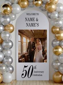 Customized Personalized Arch Canopy Shade, Personalized Wedding Arch Backdrop Canopy, Can Add Text, Images Or Logos, Suitable For Mother's Day, Father's Day, Valentine's Day, Weddings, Birthdays And Other Occasions As Personalized Anniversary Gifts - Multicolor - View 9