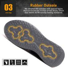 manlegu Grey Indestructible Work Sneakers For Men Women Steel Toe Anti-Smash Puncture Proof Breathable Lightweight Safety Shoes For All Seasons - Grey - View 5