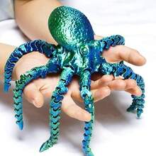 1个2026 3D打印发光章鱼可动关节模型玩具，工艺品，是送给男孩、女孩、朋友、家人、生日、派对的理想礼物 - 彩色 - 查看 11