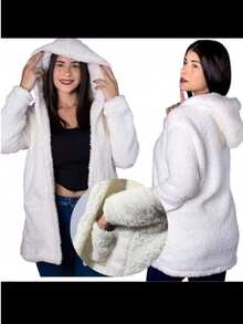 Simple Casual Party Wool-Like Fabric Furry COAT Daily WINTER - 官方 - 查看 6
