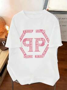 T-shirt décontracté pour homme, en coton de haute qualité, avec imprimé graphique, col rond, coupe confortable et design graphique unique. - Blanc - Voir 2