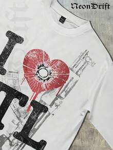 NeonDrift Halloween, Christmas, Thanksgiving Gifts-I Love ATL Graphic T-Shirt - Bold Red Heart Design For City Enthusiasts,  Urban Apparel, Perfect For Casual Wear And Travel Adventures - trắng - Xem 2