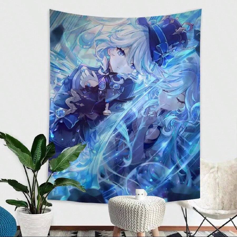 Anime Furina Hippie Wall Hanging Tapestries Bohemian Wall Tapestries Mandala INS Home Decor.Jpg - 1PC - View 1