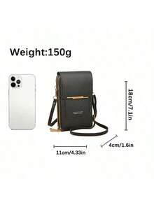 Women's Wallet Touch Screen Mobile Phone Bag Mini Crossbody Bag Multifunctional Fashionable Wallet With Card Slots Vertical Wallet Phone Holder Lightweight Fashion White-Collar Workers College Work Business Commute Office For Anniversary For Birthday Gift On Valentine Day Present Phone Bag Pouch Phone Wallet Pouch Phone Bag Women Mini Crossbody Bag For Women Wallet Purse Wallet - 黑色 - 查看 4