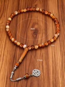 MONALLY Pulsera de 45 cuentas de estilo tradicional saudí, rosario de cuentas esencial para la oración islámica, accesorio de moda y diario para hombres del Medio Oriente - pulsera de cuentas - Ver 5