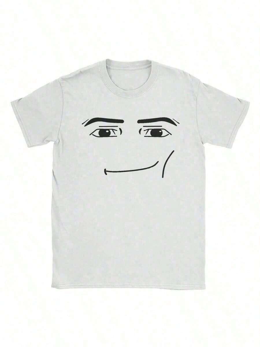 Anime Robot Robloxs Face-Shirts Women Fun Tees Crew Neck Short Sleeve Shirts Women Clothing Harajuku Shirts Tee Summer Tops Unisex Soft Fabric, Breathable, Comfortable Casual Fashion Short Sleeve T-Shirts Perfect For All Seasons - trắng - Xem 1