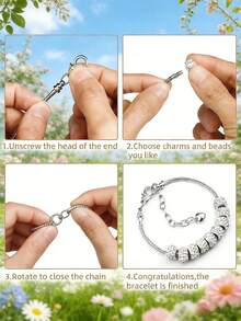 1/5/10/20/30/50/100/150 chiếc vòng tay dây xương rắn vàng/bạc với khóa càng cua hình trái tim, thích hợp để tự làm vòng tay, lựa chọn quà tặng lý tưởng. - Vòng đeo tay - Xem 11