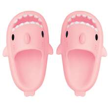 Women's Shark Slides Cloud Slippers - Novel Summer Open-Toe Slippers, Non-Slip Beach, Pool, And Shower Shoes With Cushioning Thick Sole - Màu Hồng  Dưa hấu - Xem 6