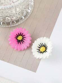 6pcs Bohemian Style Women's Multi-Layer Daisy Hair Clips, Suitable For Spring/Summer, Everyday, Beach, Wedding, Party - Multicolor - View 2