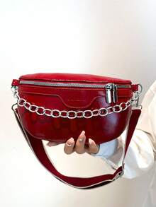 Simple And Fashionable Multi-Functional Dual-Shoulder Bag With Elegant Design. 2026 New Model Women's Crossbody Bag. - Red - View 4