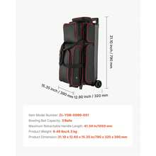 Accesorios de bolos - Schwarz-Rot, 3 bolas - Ver 7