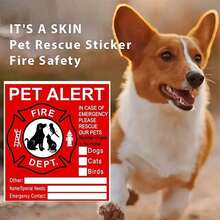 Pet Rescue Sticker - Pet Rescue Sticker | Please Rescue Pet | Pet Safety Fire Rescue Warning Sticker | UV Fade Resistant | Pet Safety Rescue Warning Sticker | Pet Is Inside, Please Rescue Pet Sticker - Multicolor - View 2