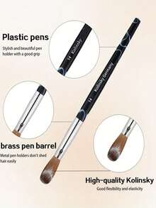 1 pieza Pincel de arte de uñas de cristal con patrón blanco sobre fondo negro, pincel de extensión de manicura francesa de marta - Multicolor - Ver 6