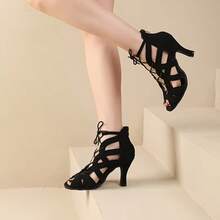 Women's High Heels, Dance Shoes, Latin Dance, Ballroom Dance, Rumba Cha Cha, Fashion, Sexy Women's Shoes - Black - View 6