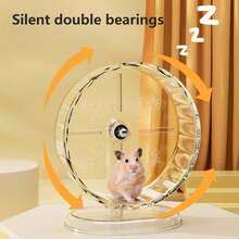1pc Hamster/Golden Retriever Toy, DIY Acrylic Silent Running Wheel With Transparent Stand, Requires Self-Assembly After Unpacking - Mouse Toy - View 1
