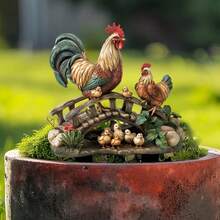 Neue grenzüberschreitende Hahn & Henne 2D Acryl Gartenstecker, wasser- und abriebfeste Gartendekoration - A - Übersicht 6