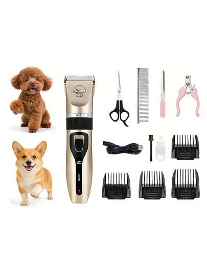 Cortadora de pelo profesional para perros y gatos, herramienta de aseo recargable por USB para mascotas, recortadora de mascotas, herramientas de aseo para mascotas, tijeras inalámbricas con cuchillas desmontables,cortadora de pelo eléctrica para perros y gatos