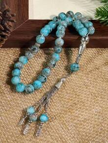 33pcs 10mm Silver Glass Beaded Bracelet, Ramadan Prayer Beads, Fashionable & Versatile, Suitable For Ramadan Prayer & Tasbih - Multicolor - View 10