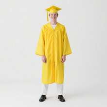 2026 Unisex Matte Graduation Gown And Cap Set With Tassel For Middle High School Bachelor - Gold - View 6