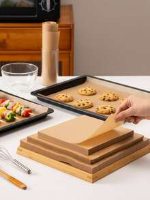 50/100张棕色方形吸油纸（30*30厘米），厨房烘焙纸，食品垫纸，食品纸，多种尺寸可选，适用于烘焙、烧烤和食品包装——非常适合汉堡、三明治、蛋糕等——高品质厨房必备，烘焙必需品，吸油纸 - 彩色 - 查看 2
