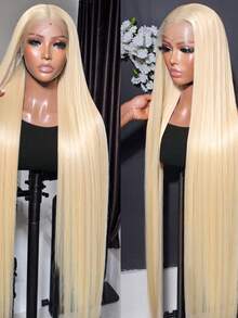 200% Density Pre Cut Glueless Wigs Blended Human Hair Ready To Wear And Go Preplucked Straight 5x5 Lace Closure Wig High Density 13x4 5x5 Human Hair For Women Blode Hair - S613 - View 3