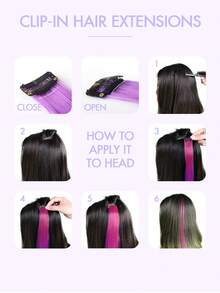 Rainbow-Colored Hair Clips With Real Human Hair Pieces, Featuring A Silky, Invisible Texture And Soft, Superior Quality. Available In 12 Colors, Equipped With Stable And Comfortable Hair Clips, And Easy To Install. Highly Cost-Effective And High-Quality Real Human Hair Pieces, Ideal For Stage Performances And Shows. - Multicolor - View 8